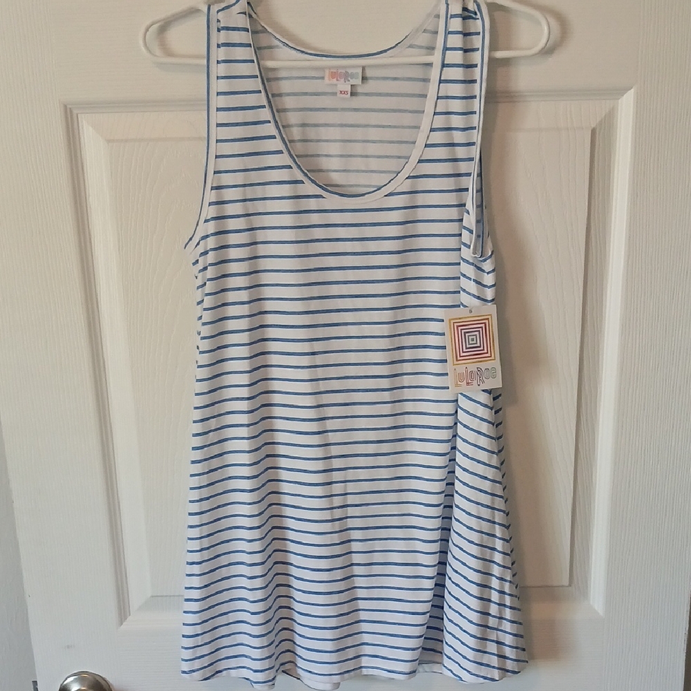 Lularoe Blue Striped Top XXS New With Tags